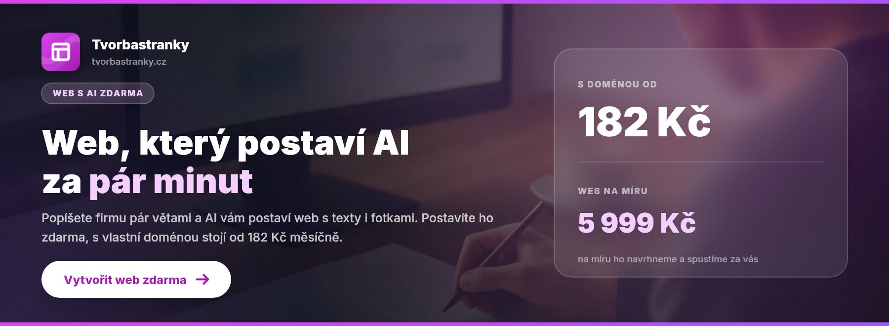 Tvorbastranky: Web, který postaví AI za pár minut
